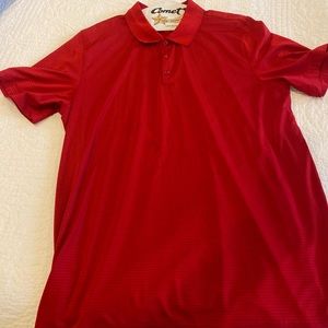 Red Polo Thin Stripe Golf Shirt